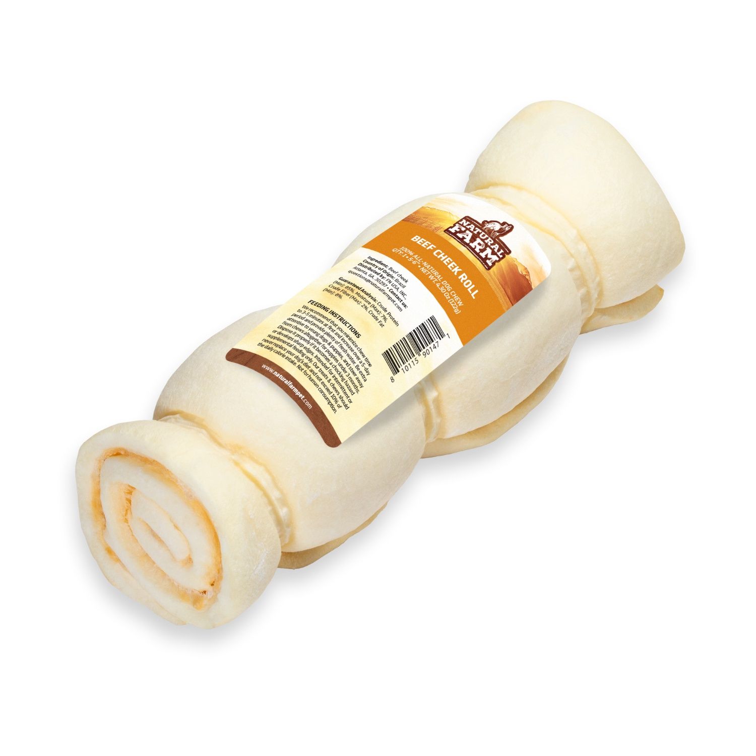 Natural Farm / Chien / Joue de bœuf roulée, Format: 5-6 pouces