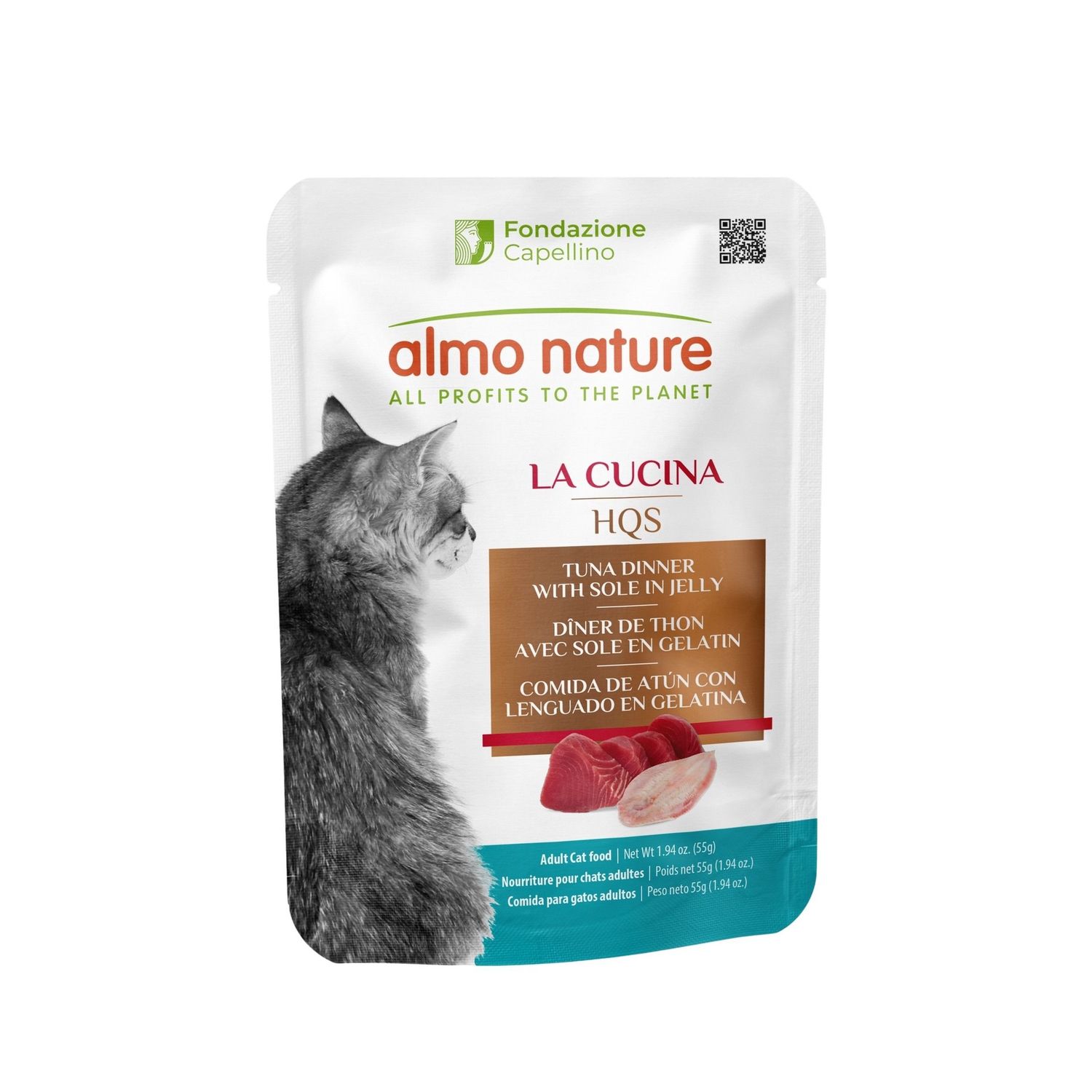 Almo Nature / Chat / HQS La Cucina en pochette / thon et sole en gelée _55g