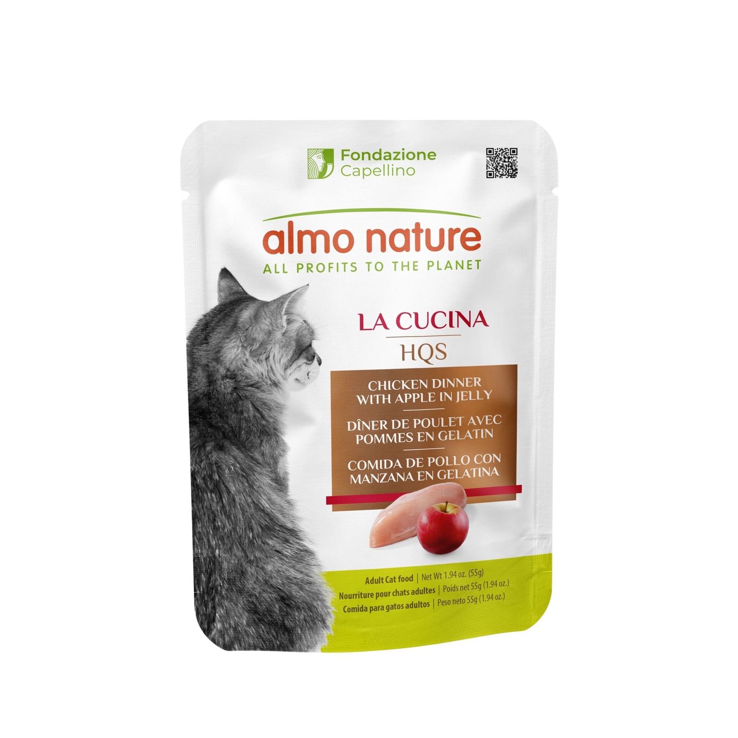 Almo Nature / Chat / HQS La Cucina en pochette / poulet et pommes en gelée _55g