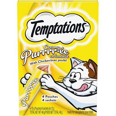 Temptations / Chat / PURRRR-ÉEE crémeuses, Format &amp; Saveur: Poulet 4 x 12g
