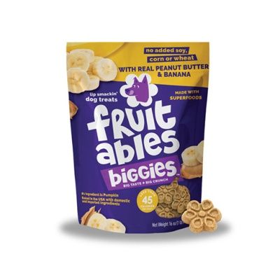 Fruitables / Chien / Biggies _ biscuits croustillants _ 16oz (454g), Format &amp; Saveur: beurre d'arachide et à la banane (454g)