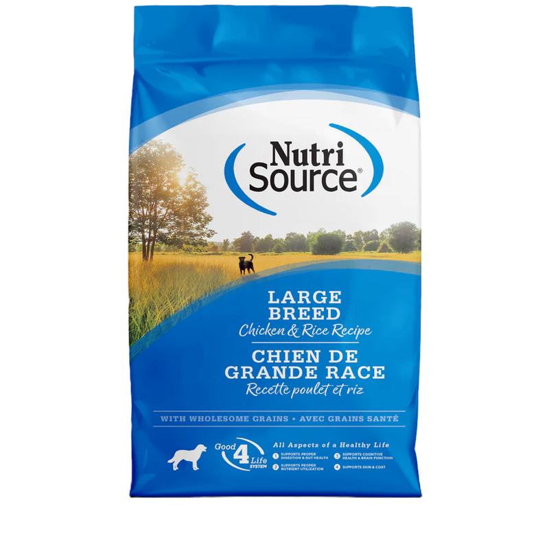 NutriSource / Chien / Truite et Riz Grande Race - Avec céréales (11.8kg /26lbs)