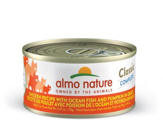 Almo Nature / Chat / Classic Complete _ poulet avec poisson de l'océan et potiron en sauce _70g