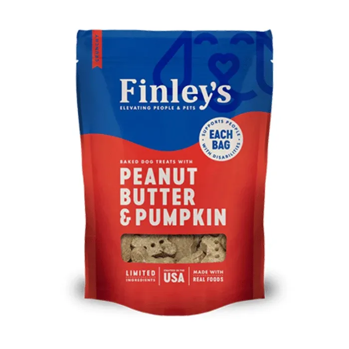 Finley's / Chien / Biscuits cuits au four _ sac de 12oz, saveur: Beurre d'arachide et citrouille