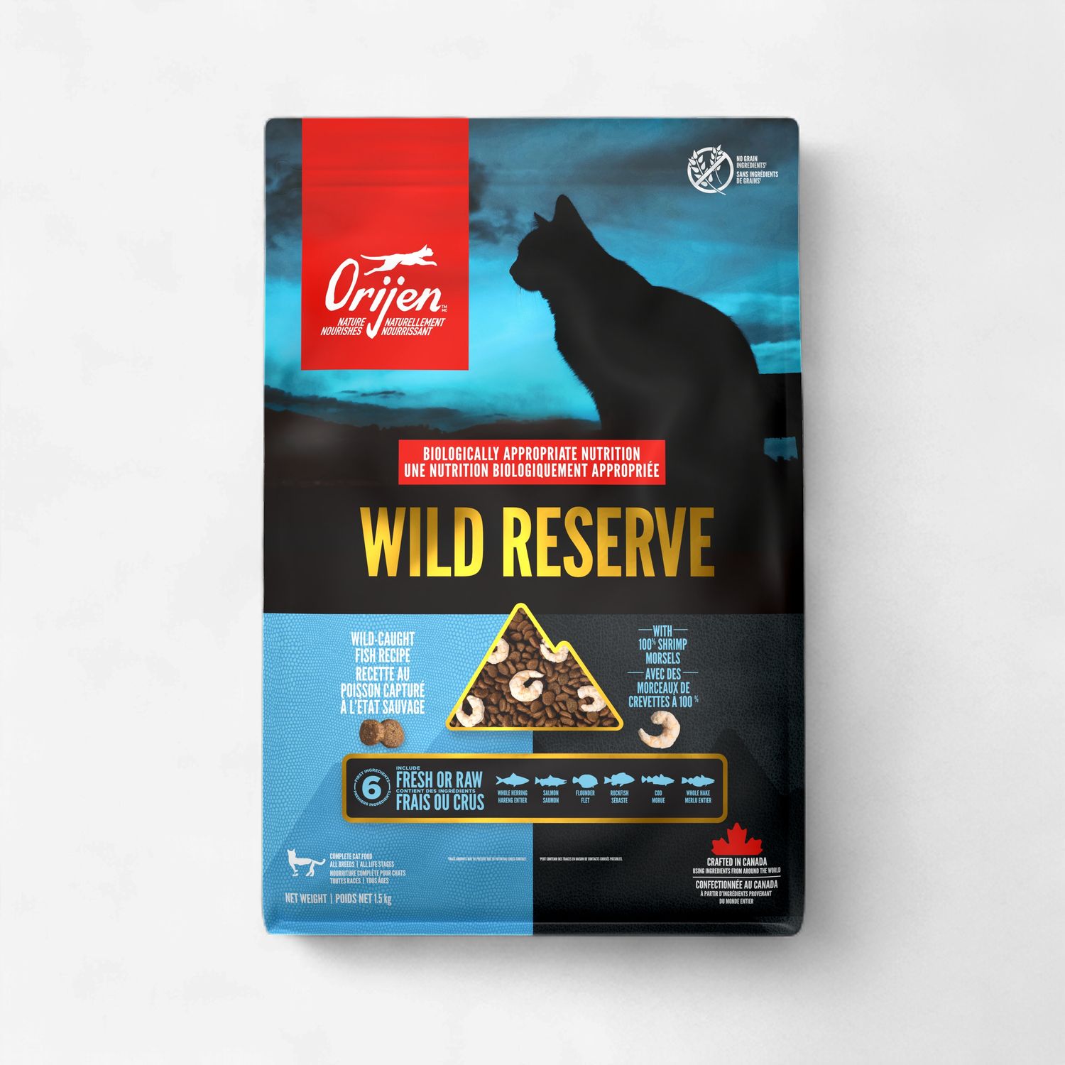 Orijen / Chat / Wild Reserve, Format: 1.5 kg / 3.5 lb, saveur: Poisson capturé à l'état sauvage