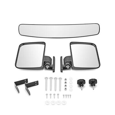 Golf Cart Side Mirrors and Wide Rear View Mirror Kit