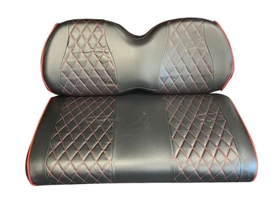 Black with Red Stitch Diamond Stitched Seat Covers (staples required)