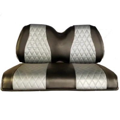 Black with Silver Diamond Stitched Seat Covers (staples required)