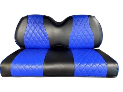 Black with Royal Blue Diamond Stitched Seat Covers (staples required)