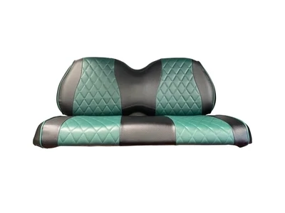 Black with Dark Green Diamond Stitched Seat Covers (staples required)