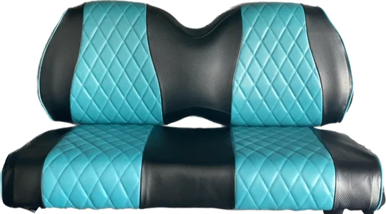 Black with Teal Diamond Stitched Seat Covers (staples required)