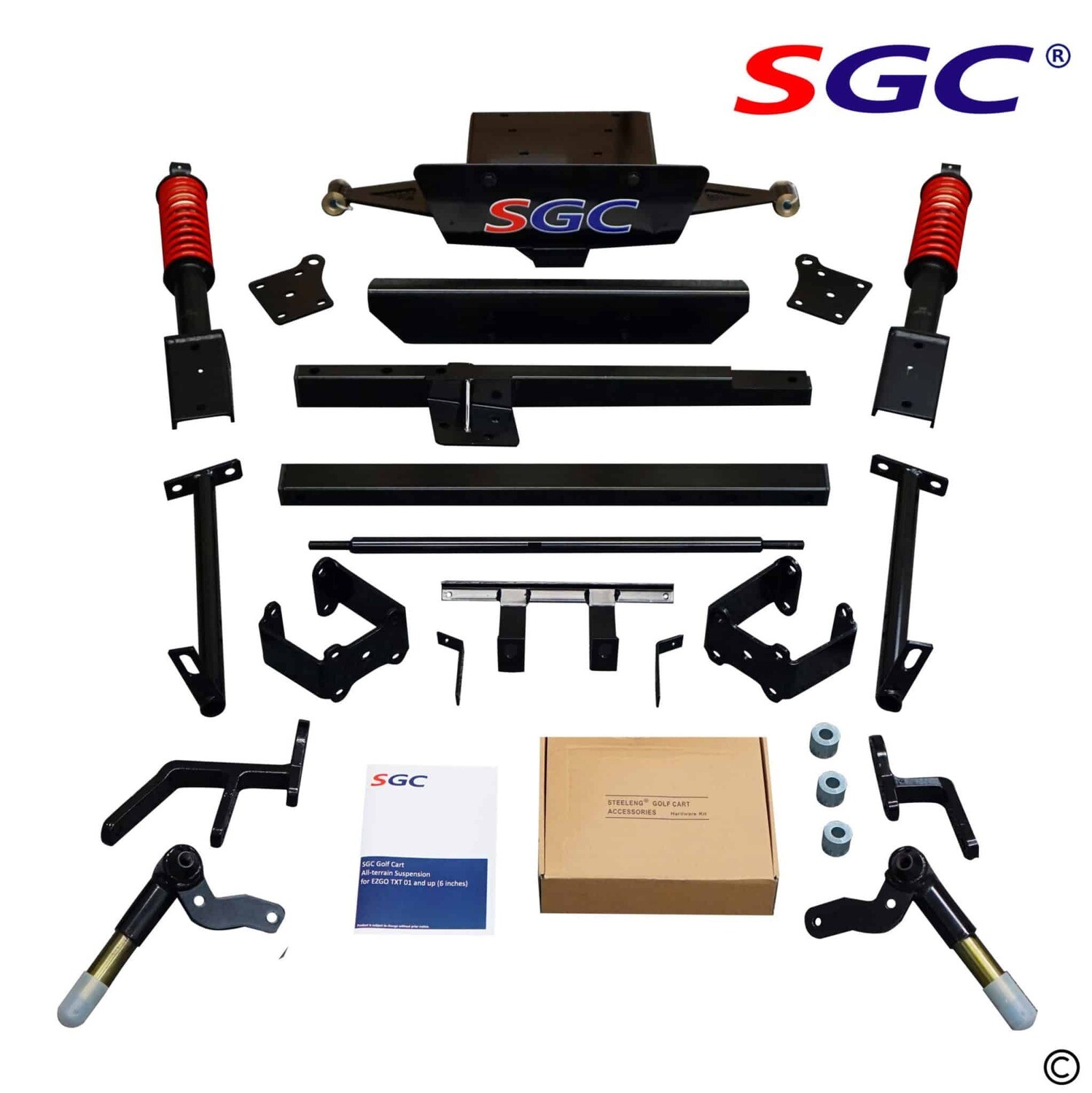 SGC Lift Kit – 6″ Heavy Duty Built-In Coil-Over Shock A-Arm kit for EZGO TXT/PDS (2001.5-2013) Electric