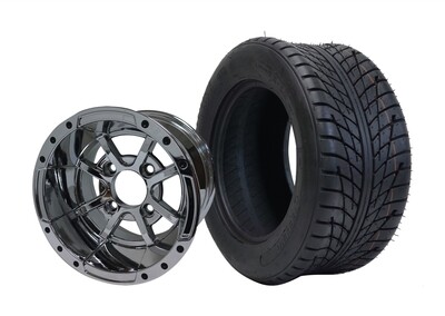 SGC 10″ Storm Trooper Chrome Wheel – Aluminum Alloy / STEELENG 205/50-10 Low Profile Tire DOT Approved