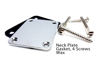 Chrome Neck Plate, Neck Screws, Gasket and Wax