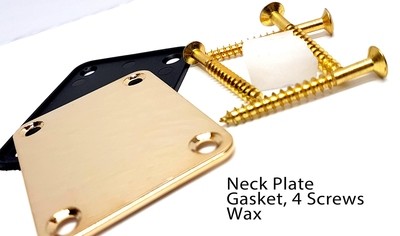 Gold Neck Plate, Neck Screws, Gasket and Wax