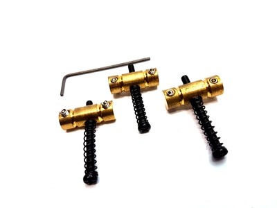 3 pcs Brass Telecaster Bridge Saddle Black Screws & Spring for Fender Vintage Tele Guitar