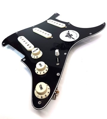 Pre Wired Fully Loaded Drop In 11 hole Strat SSS Black 3ply Pickguard
