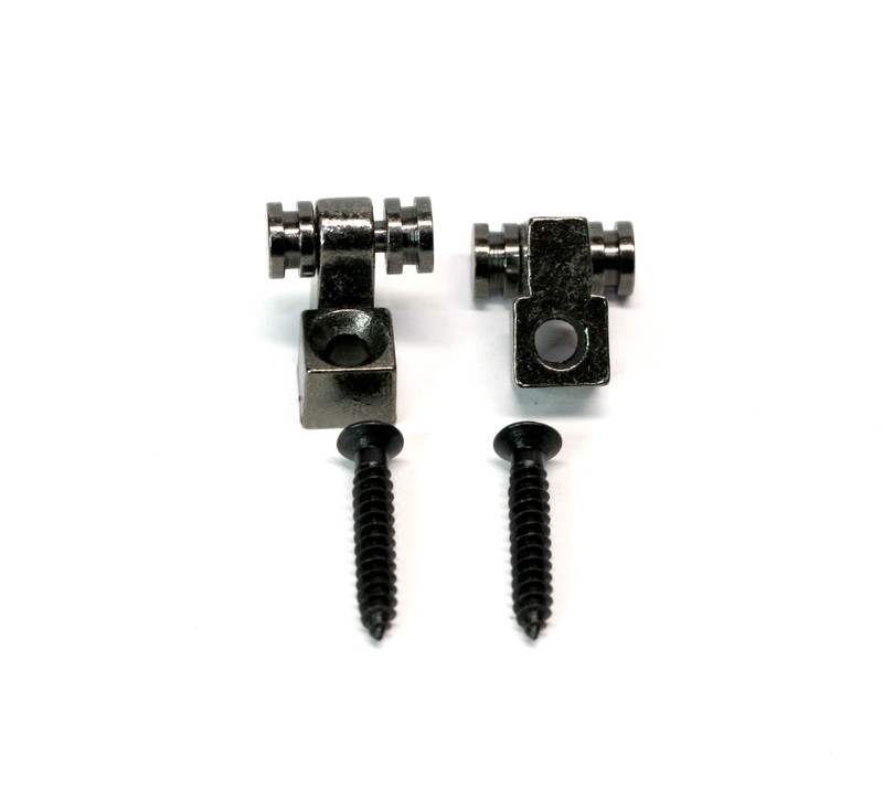 Brio Set of 2 Roller String Retainer Trees Guitar Parts Black Chrome