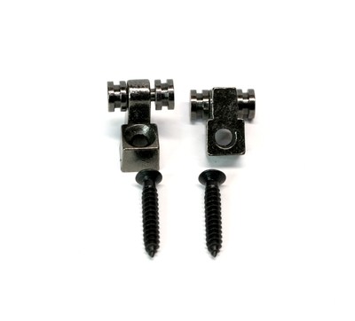 Brio Set of 2 Roller String Retainer Trees Guitar Parts Black Chrome