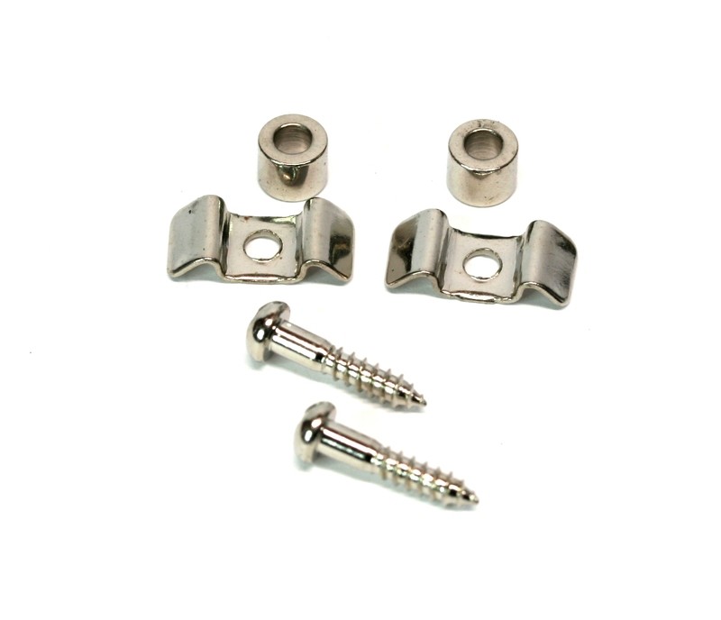 1 Set Brio Vintage-Style Fender String Guides Retainers (2) Chrome