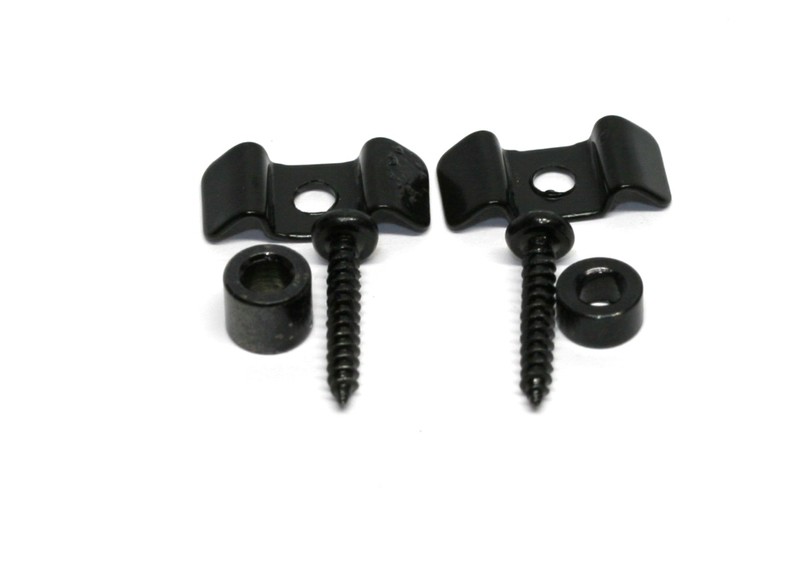 Brio Vintage-Style Fender String Guides Retainers (2) Black