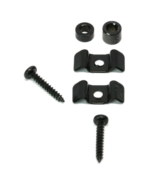 Brio Vintage-Style Fender String Guides Retainers (2) Black