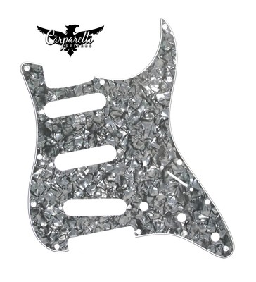 Carparelli SSS Strat® Pickguard 11 Holes 3 Ply Black Pearloid