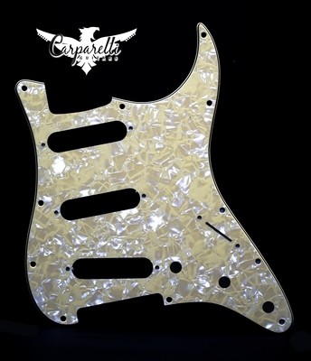 Carparelli SSS Strat® Pickguard 11 Holes 3 Ply Vintage Cream Pearloid