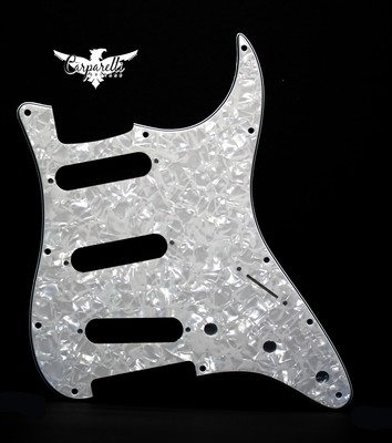 Brio SSS Strat® Pickguard 11 Holes 4 Ply White Pearloid