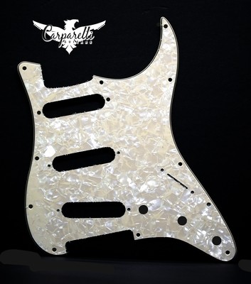 Carparelli SSS Strat® Pickguard 11 Holes 3 Ply Vintage White Pearloid