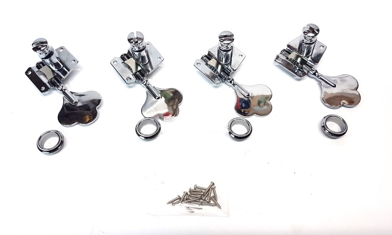 Brio 4 In-Line Open Gear Bass Tuners Right Handed. Chrome
