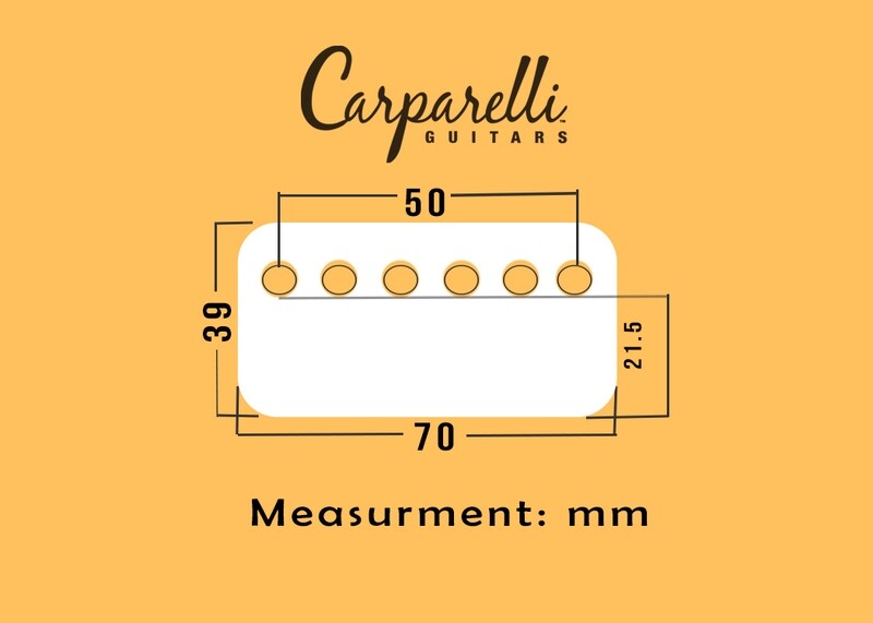 1 x Carparelli Chrome NIckel Silver Humbucker Cover 50mm -