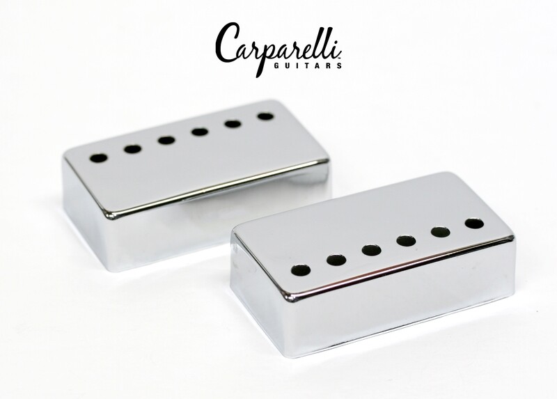 Carparelli Metal Humbucker Cover 50mm Pair Set Chrome
