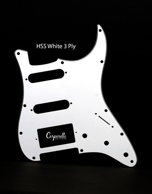 Brio HSS Strat® Pickguard 11 Holes WHITE 3 Ply