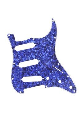 Brio SSS Strat® Pickguard 11 Holes 4 Ply Blue Pearloid