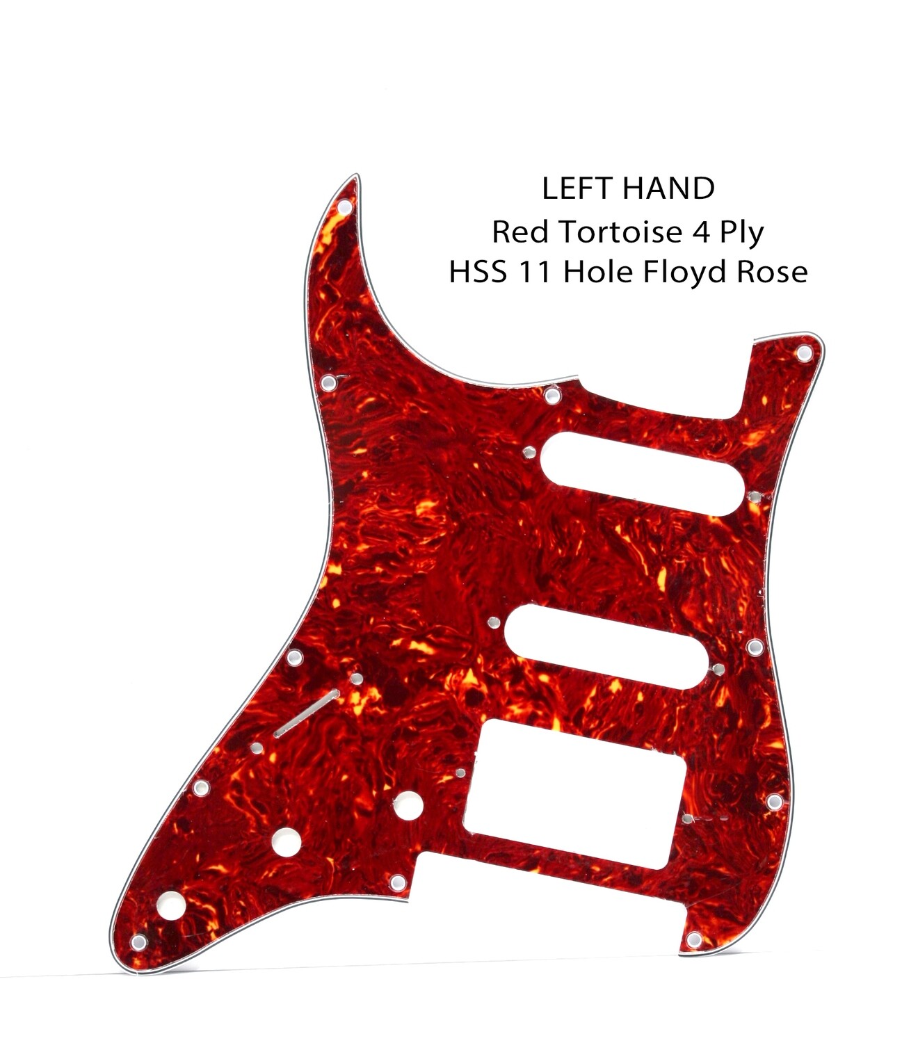 LEFT HAND Brio HSS FLOYD ROSE Bridge Cut 11 Hole, Fender Strat Vintage Tortoise 4 Ply