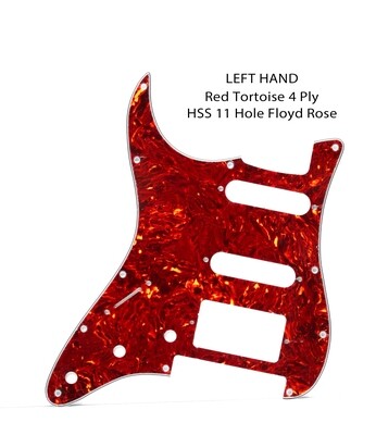 LEFT HAND Brio HSS FLOYD ROSE Bridge Cut 11 Hole, Fender Strat Vintage Tortoise 4 Ply