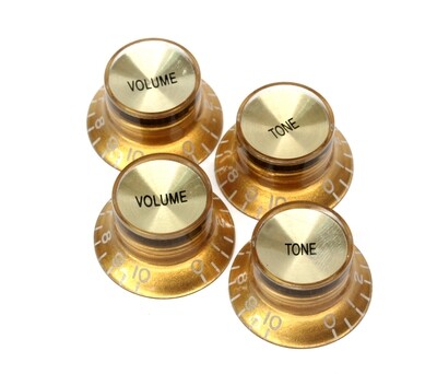 Brio Set of 4 Reflector Knobs Gold w/Gold Top
