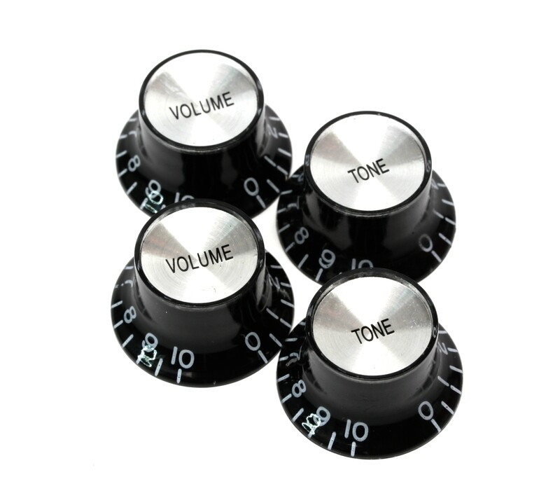 Brio Set of 4 Reflector Knobs Black w/Silver Top ( US SIZE )