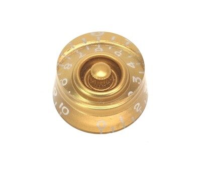 Gold Speed knobs vintage style numbers, fits USA split shaft pots.