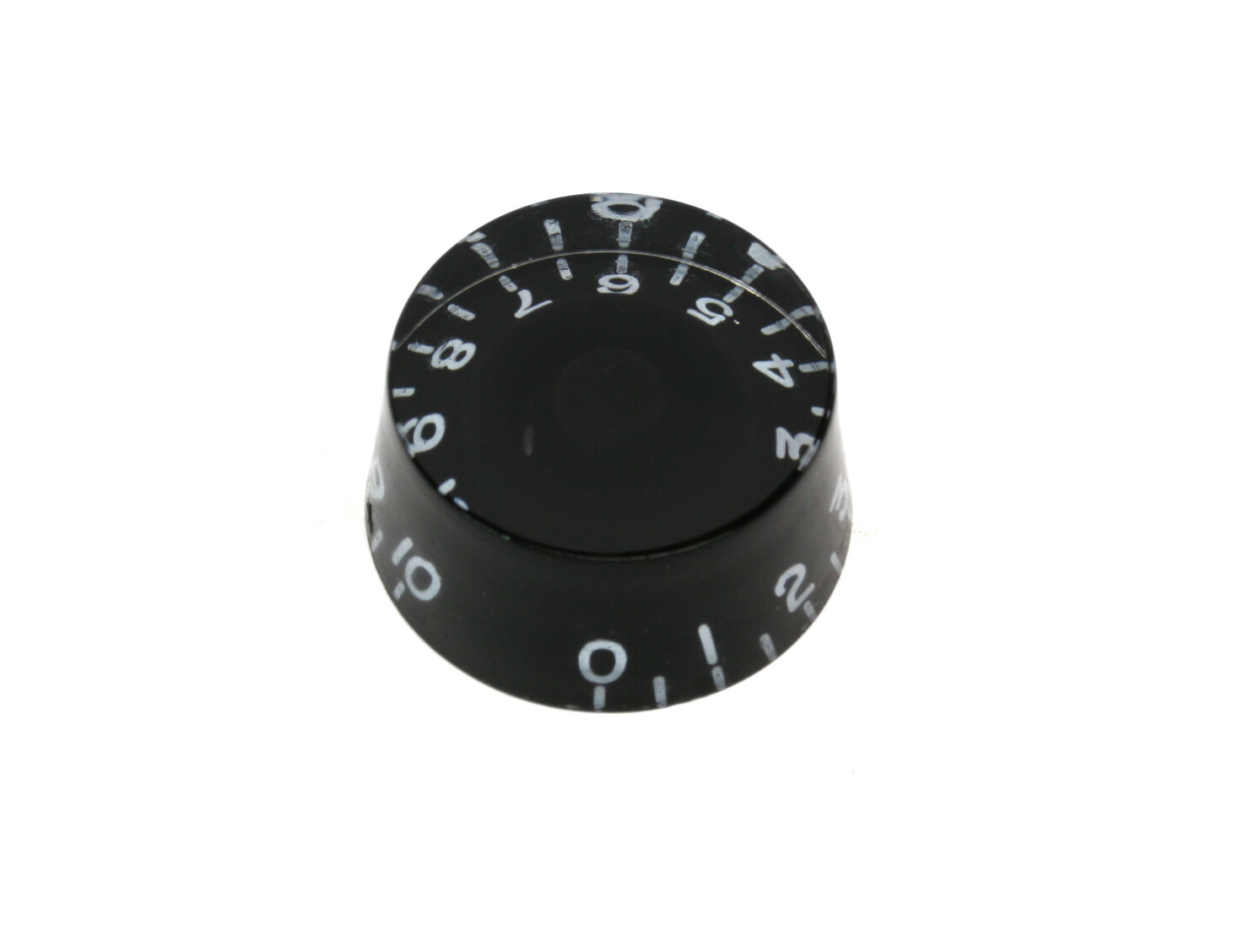 Black Speed knobs vintage style numbers, fits USA split shaft pots.