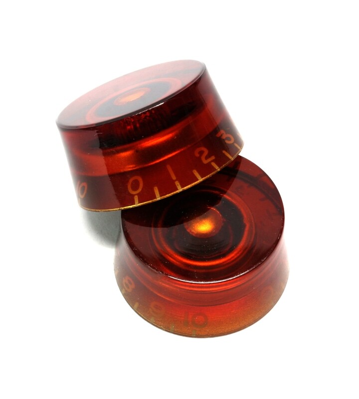 4 x Amber Speed knob vintage style numbers, fits USA split shaft pots.
