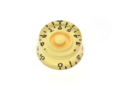 1 x Cream Speed knob vintage style numbers, fits USA split shaft pots.
