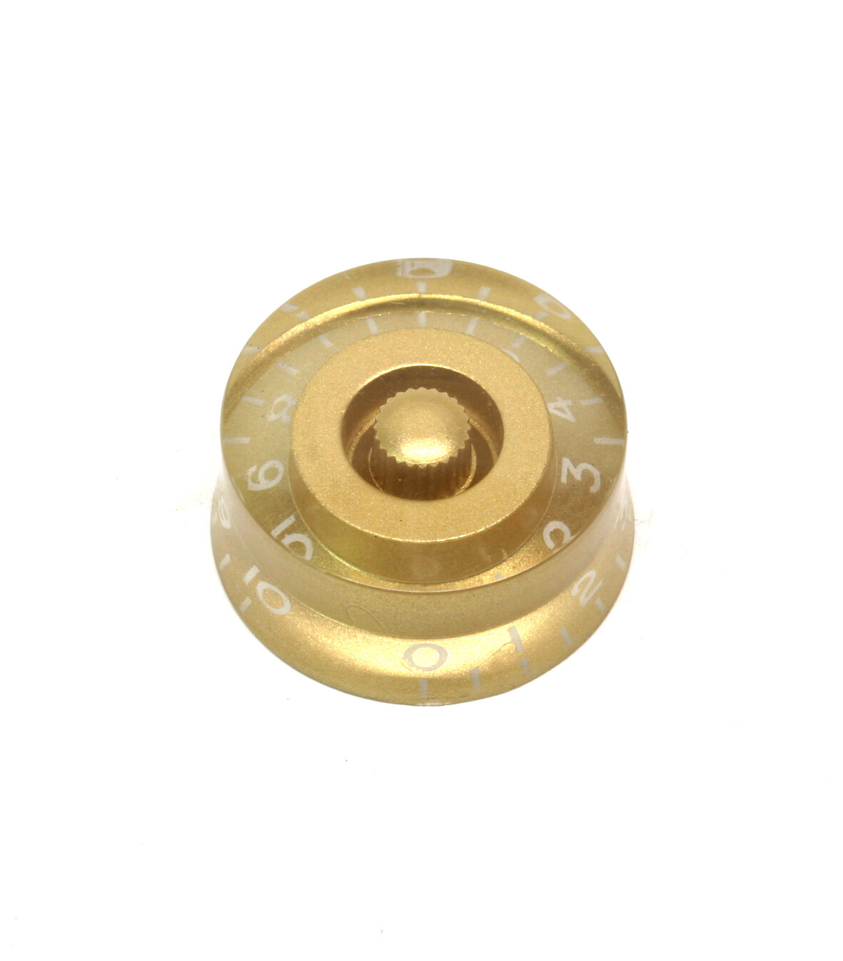 Light Gold Speed knobs vintage style numbers, fits USA split shaft pots.