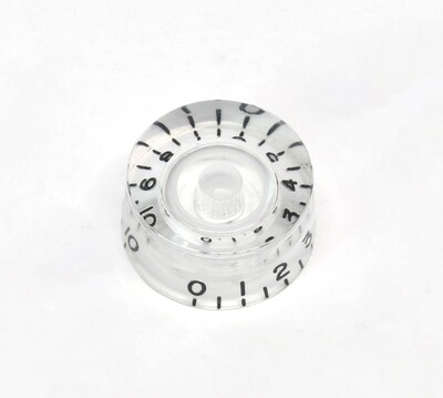 Clear Speed knobs vintage style numbers, fits USA split shaft pots.