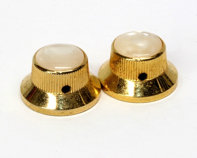 2 Gold Metal Bell knobs US size fit. Set Screw