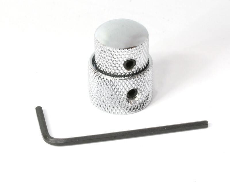 Chrome Concentric stacked knob set, with set screws, fits metric 6mm