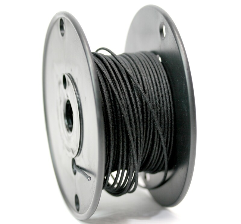 1 foot Premium USA Vintage Stranded Core Push-back Cloth Wire Black