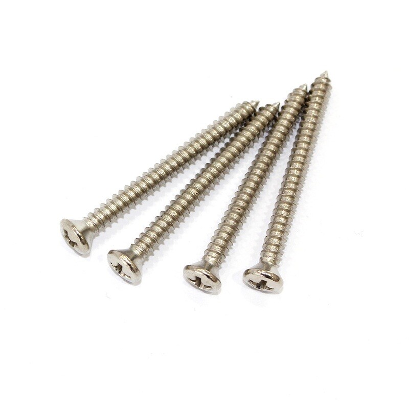 Allparts Pack of 4 US Steel Nickel Neck Plate Screws