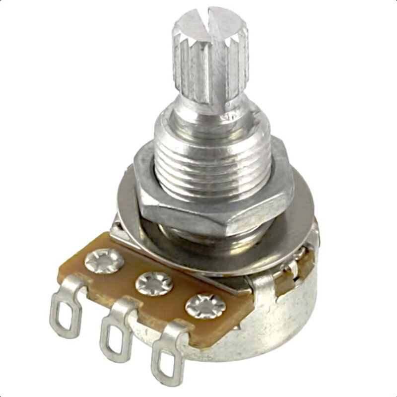 25k Alpha Mini Pot, Audio Taper, Split Shaft